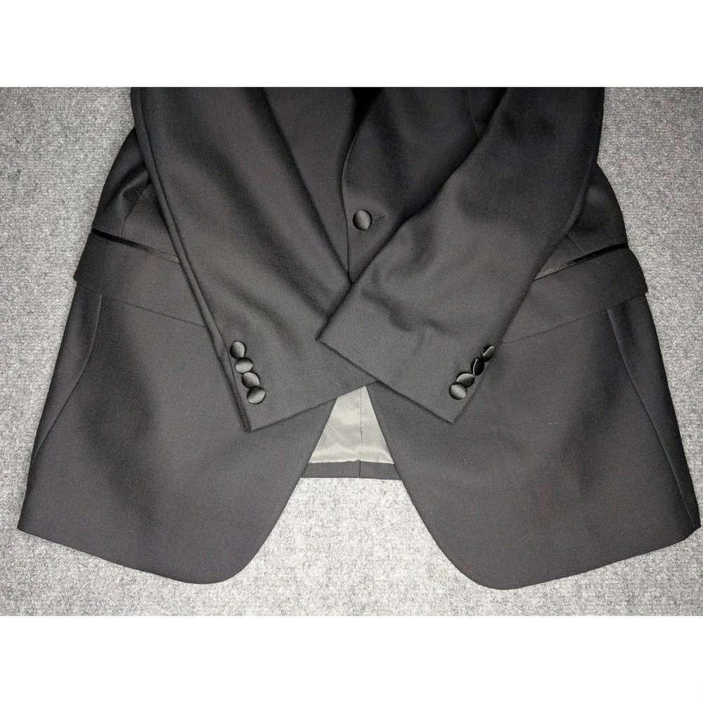 Hart Schaffner Marx Tuxedo Jacket 1‎ One Button Black 44L Hole**